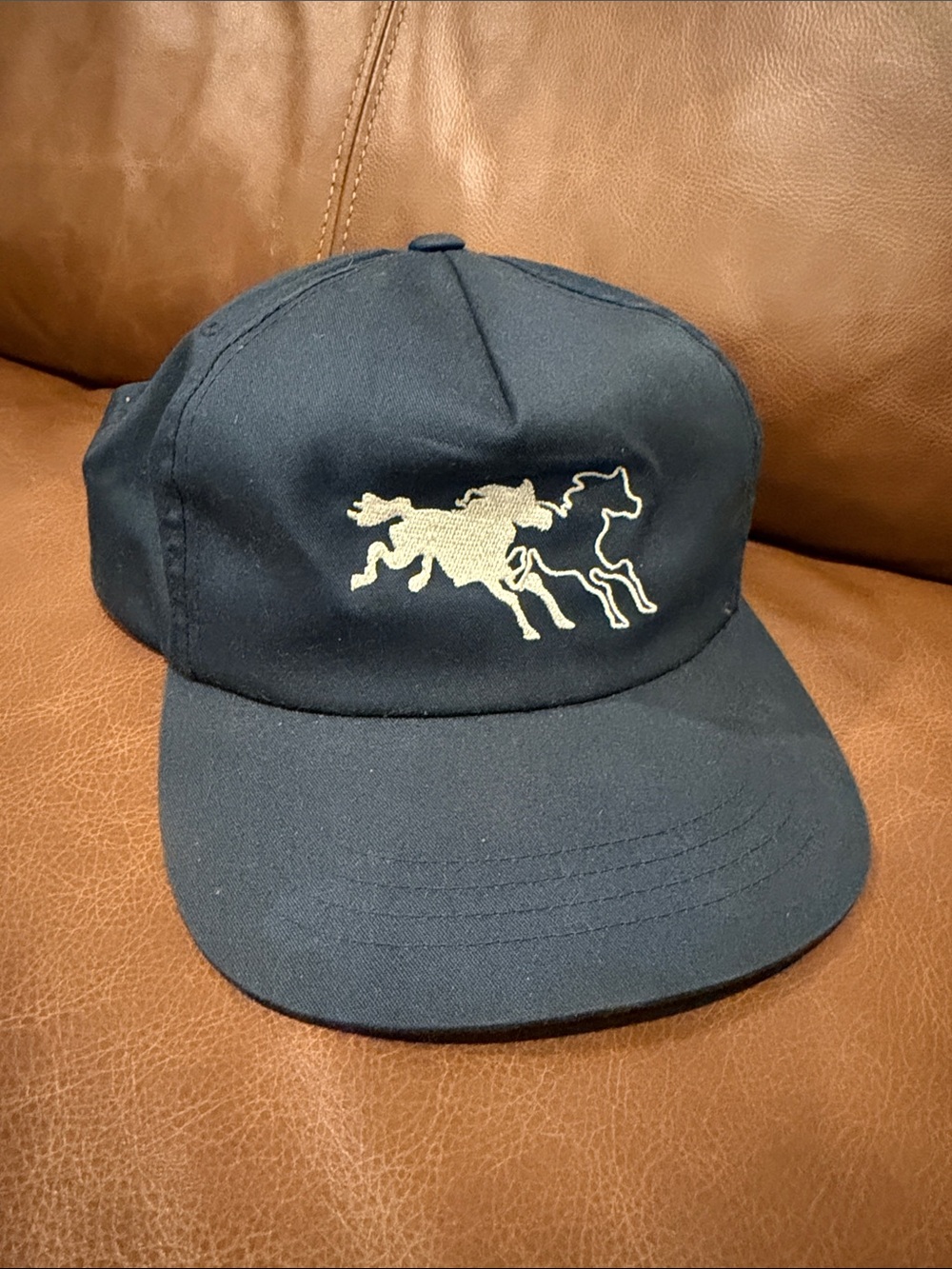 The Classic Navy Kids Hat with Gold Horse Embroidery